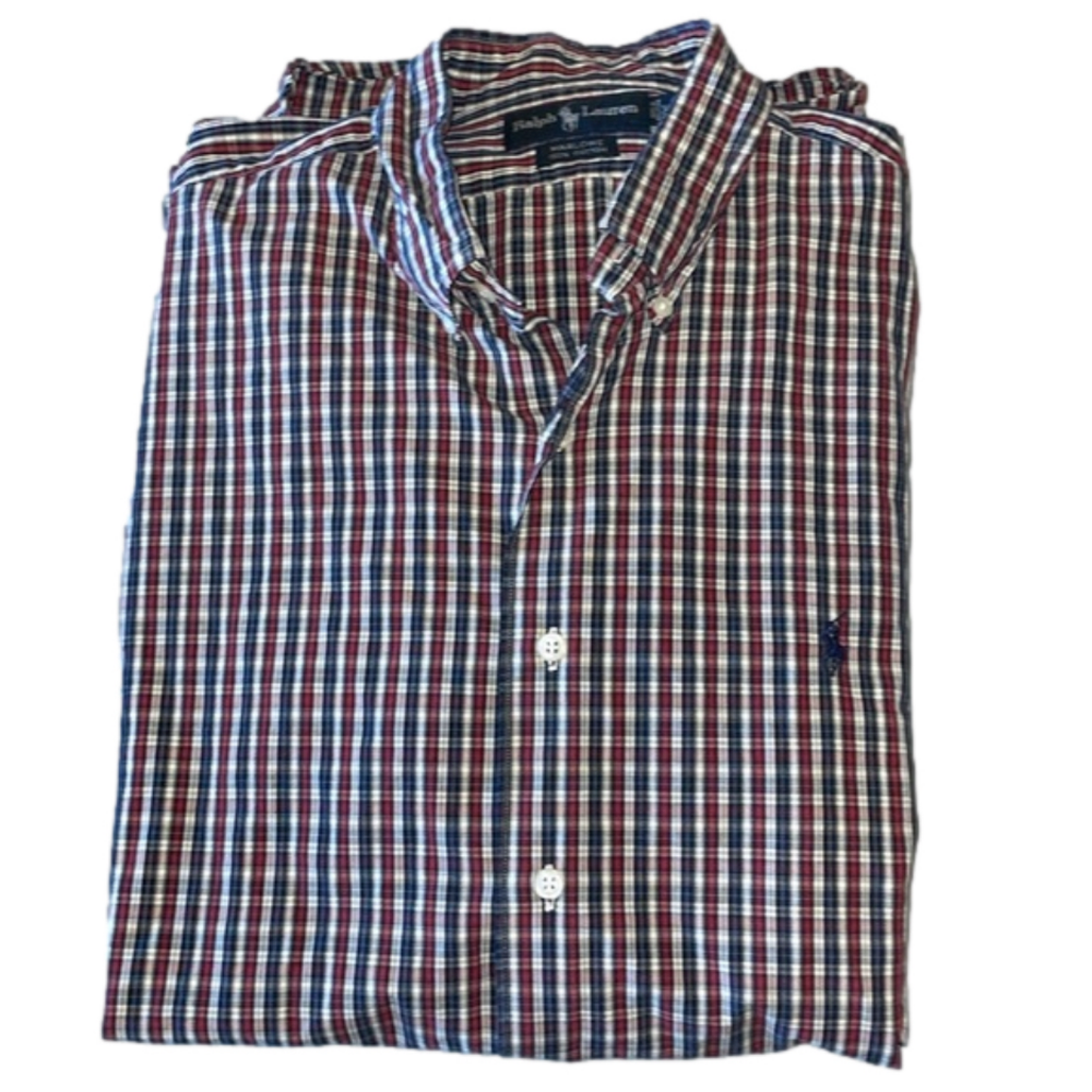 Ralph Lauren Mens XL Plaid Harlowe Long Sleeve Button Down Shirt